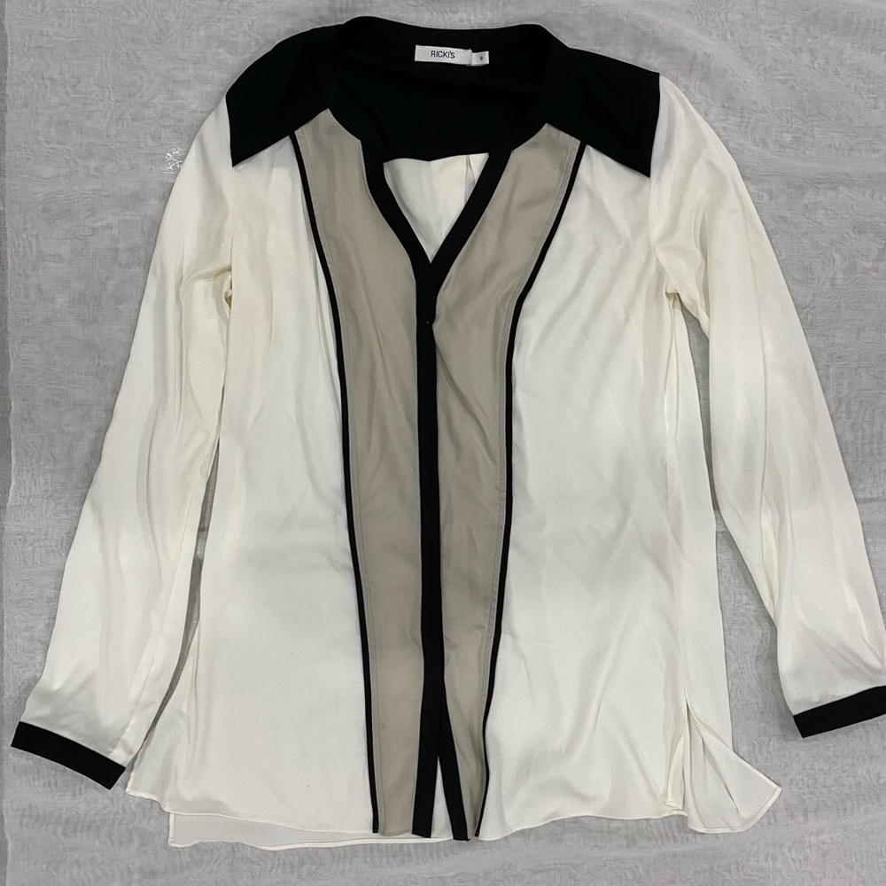 White blouse with black detail